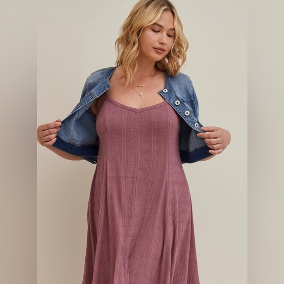 Torrid Maxi Cotton Textured Trapeze Dress size 3 - Picture 3 of 13